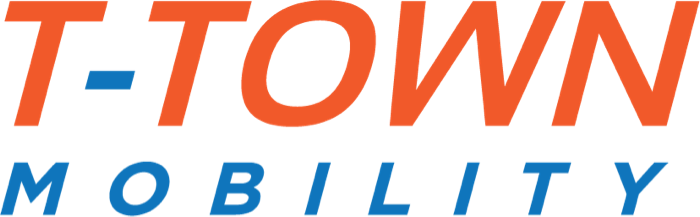 T-Town Mobility logo in orange and blue