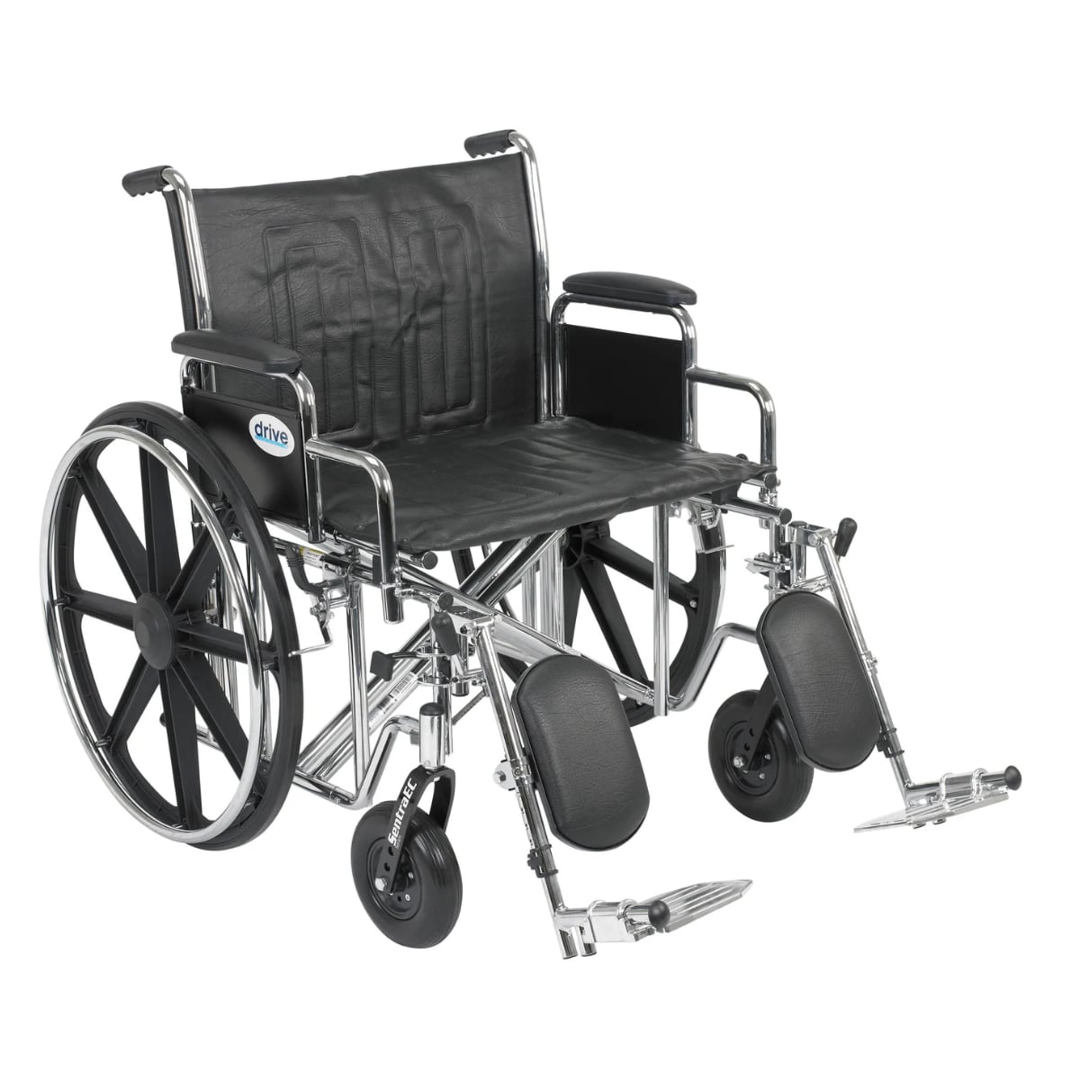 Bariatric manual wheelchair with wide seat