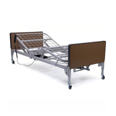 Graham-Field patriot homecare bed with metal frame and wooden head and foot boards